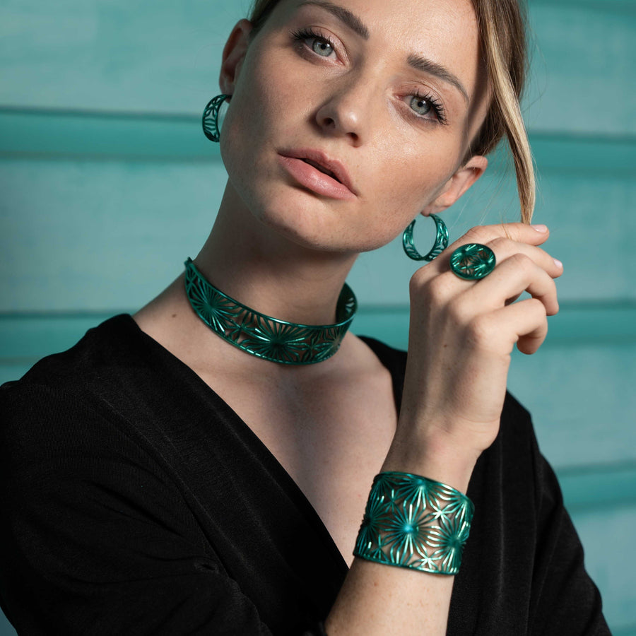 bracciale rigido verde raffinato