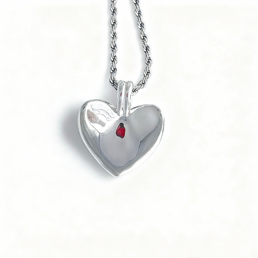 pendente cuore color argento