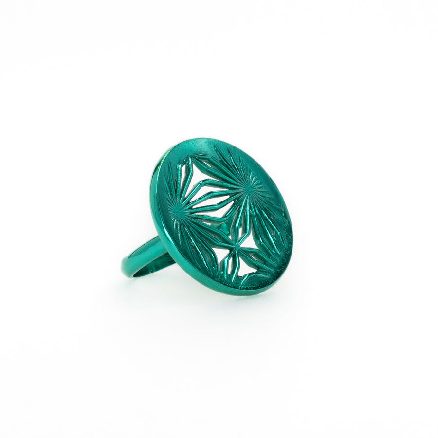anello sigillo color verde 