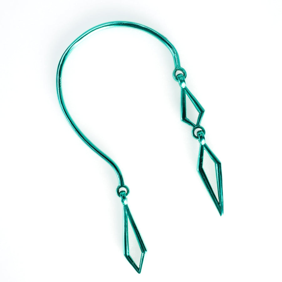 ear cuff color verde mono orecchino senza buco all'orecchio